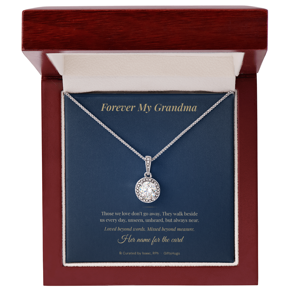 Personalized Forever My Grandma Remembrance Necklace with Message Card