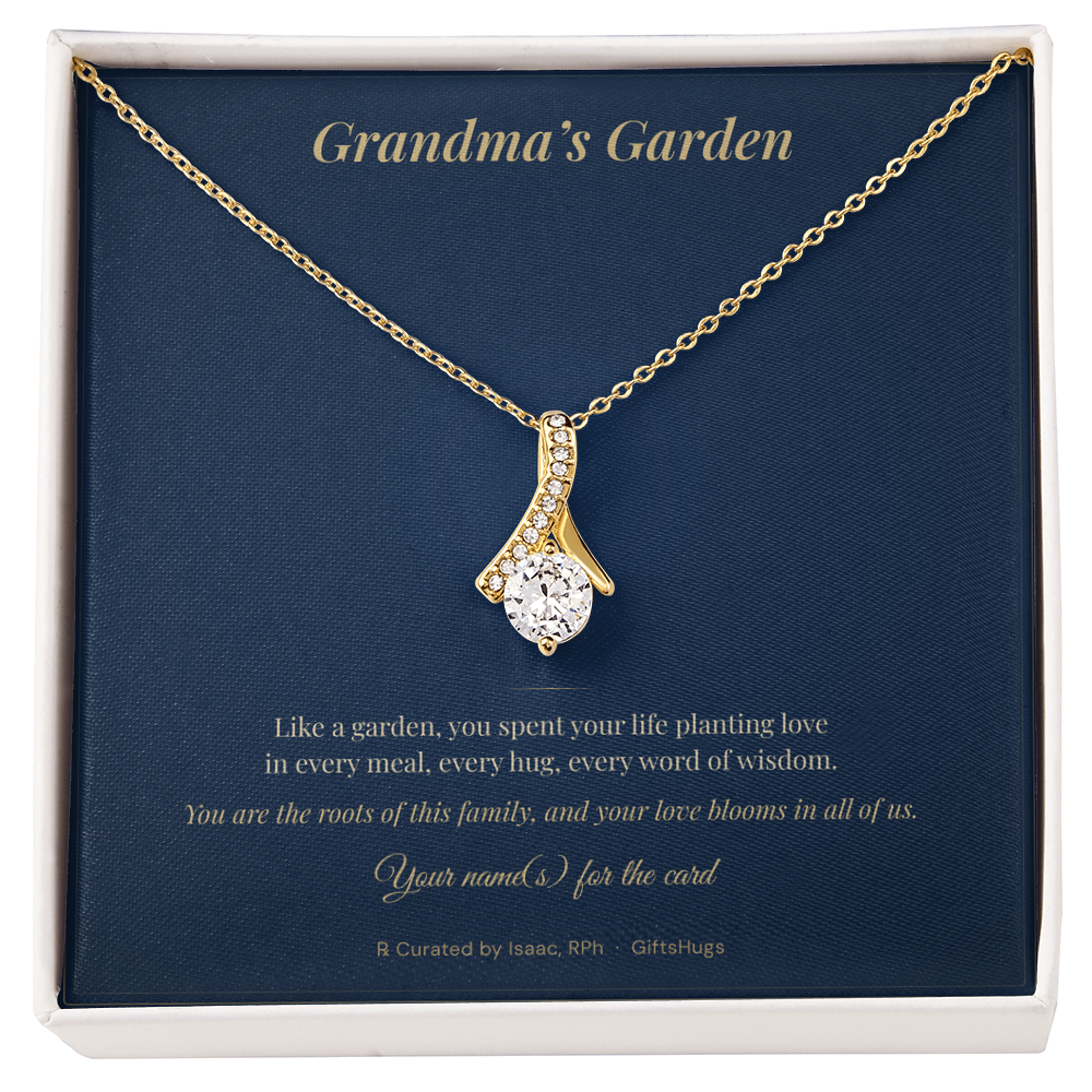 Personalized Grandma's Garden Necklace with Message Card
