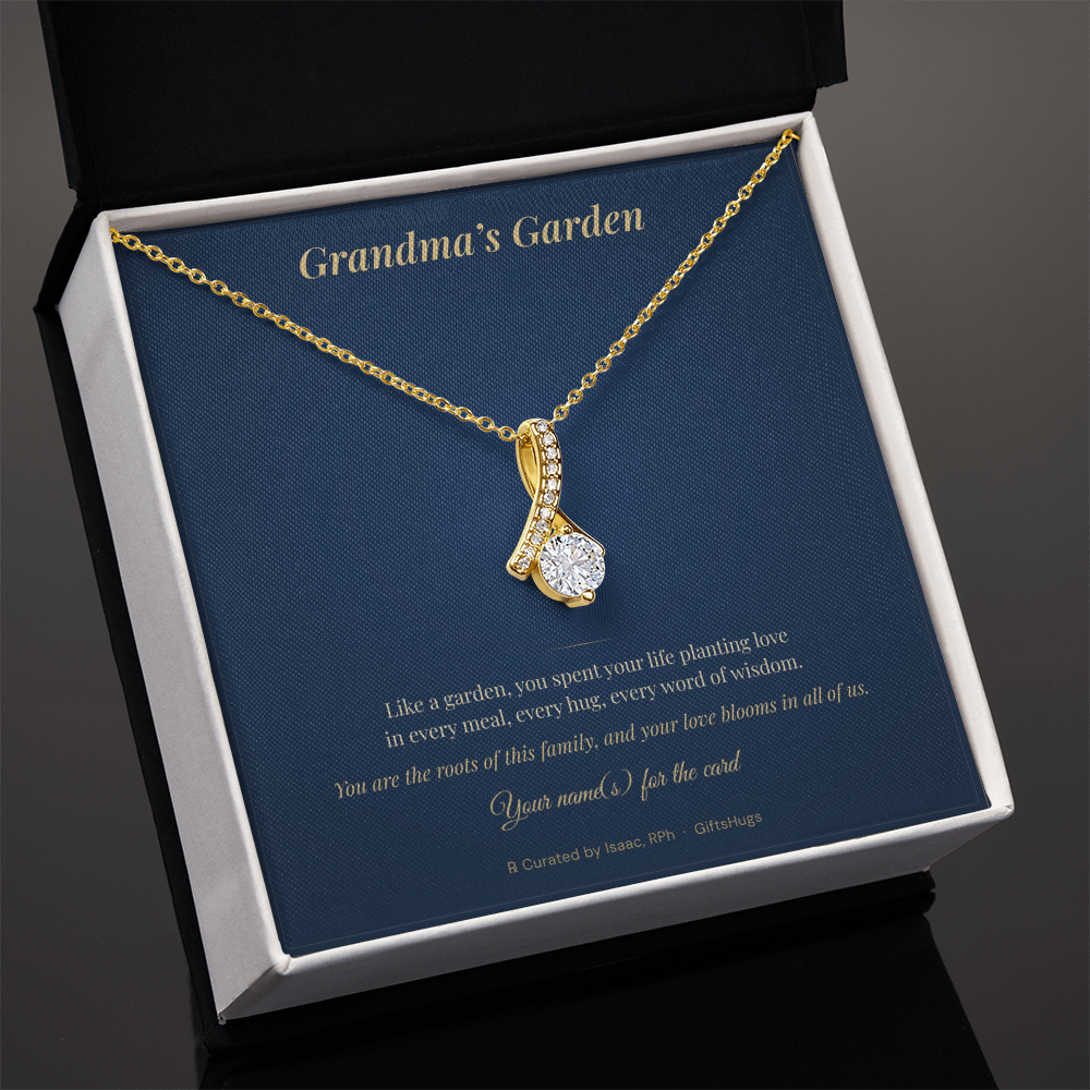 Personalized Grandma's Garden Necklace with Message Card