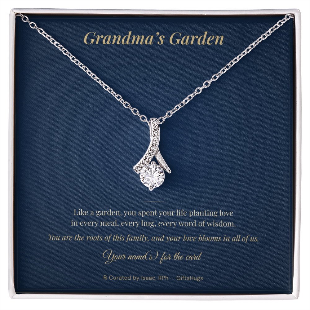 Personalized Grandma's Garden Necklace with Message Card