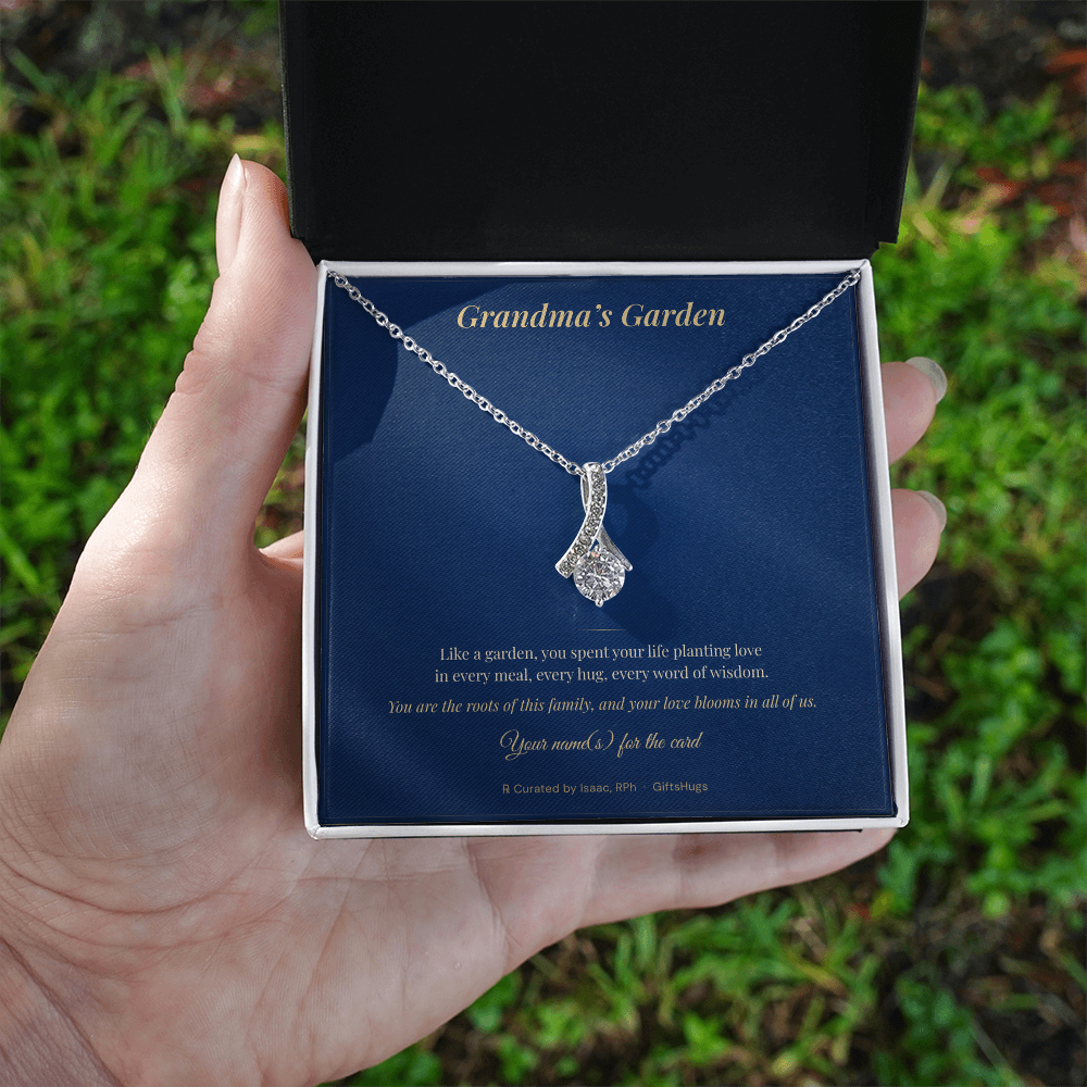 Personalized Grandma's Garden Necklace with Message Card