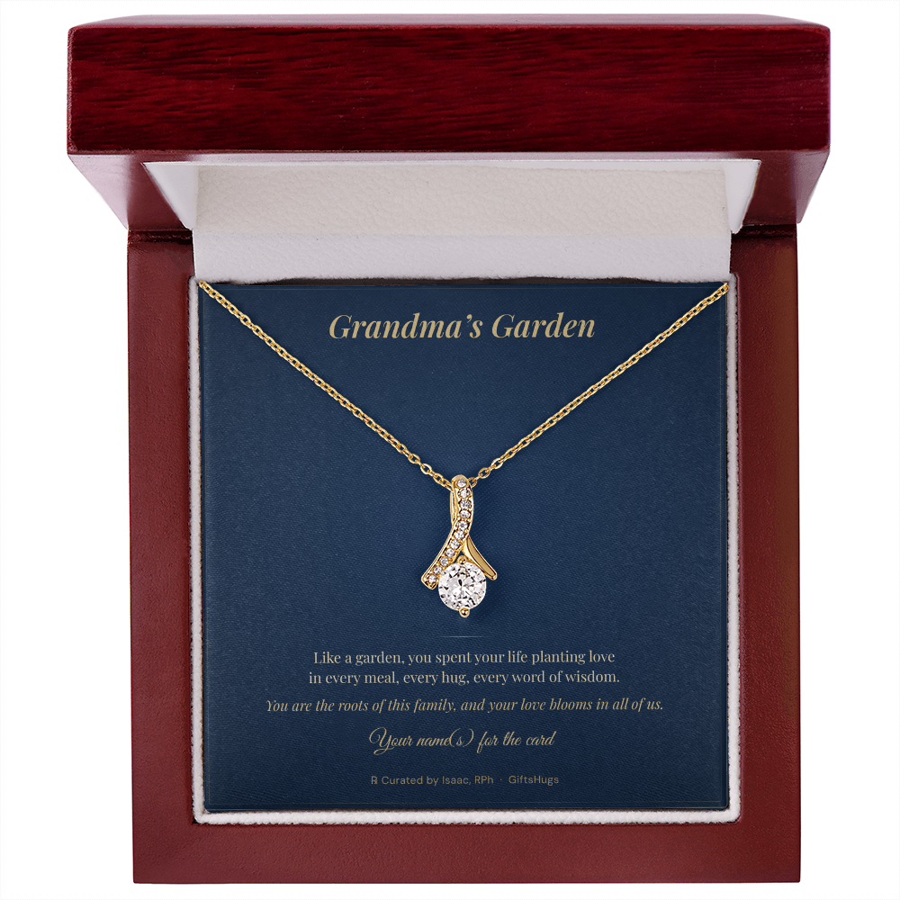 Personalized Grandma's Garden Necklace with Message Card