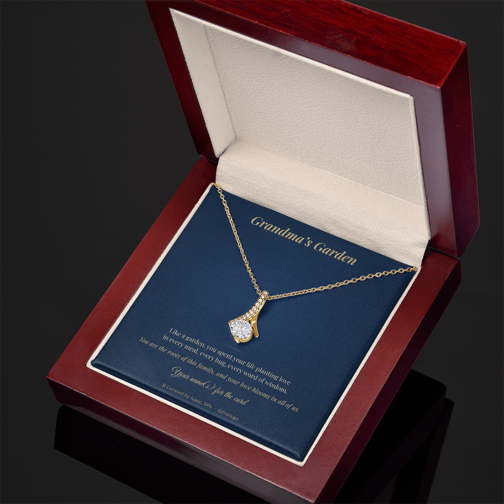 Personalized Grandma's Garden Necklace with Message Card