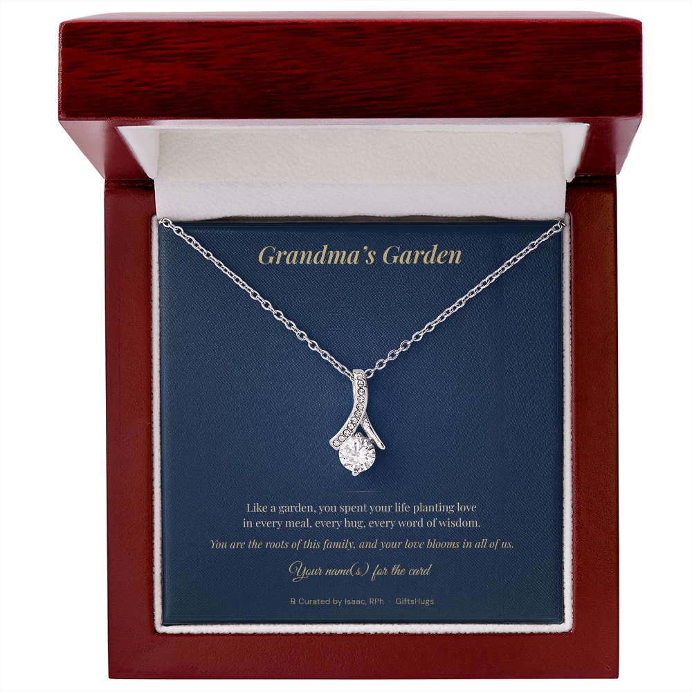 Personalized Grandma's Garden Necklace with Message Card