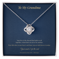 Personalized To My Grandma Love Knot Necklace with Message Card