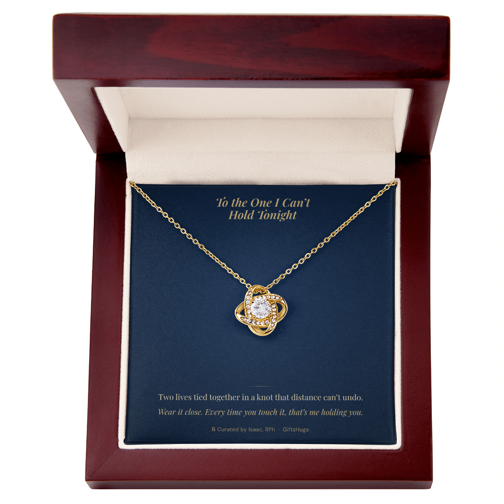 Hug From Afar – Love Knot Long-Distance Necklace with Message Card