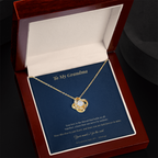 Personalized To My Grandma Love Knot Necklace with Message Card