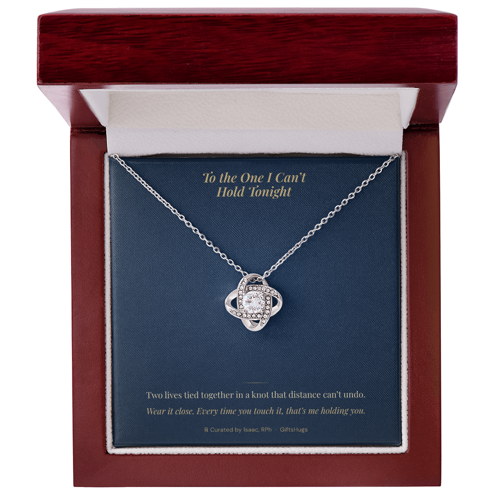 Hug From Afar – Love Knot Long-Distance Necklace with Message Card